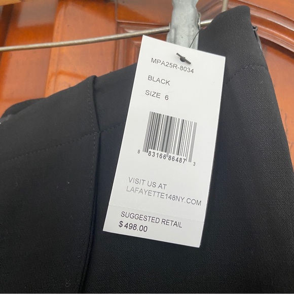 NWT Lafayette 148 Black Wool Culotte Trousers | Size 6 - Picture 6 of 6